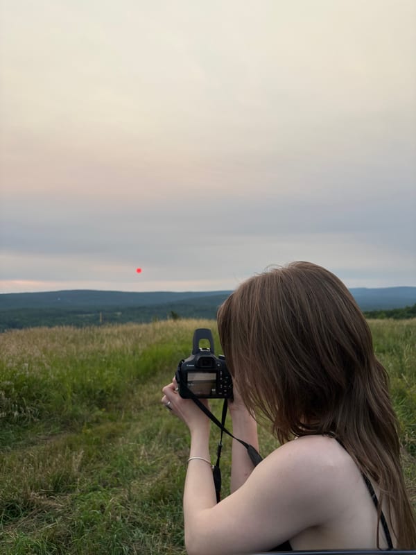 Francie, red sun, Upstate Ny